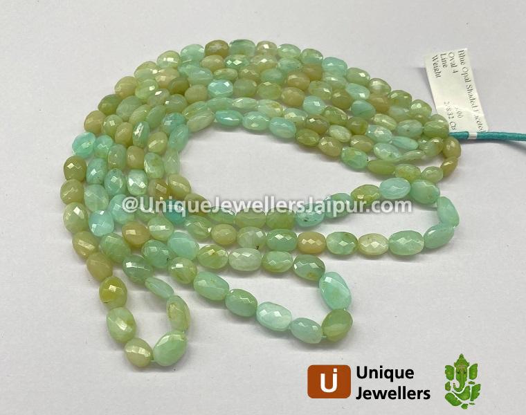 Blue Opal Peruvian Shaded Faceted Oval Beads